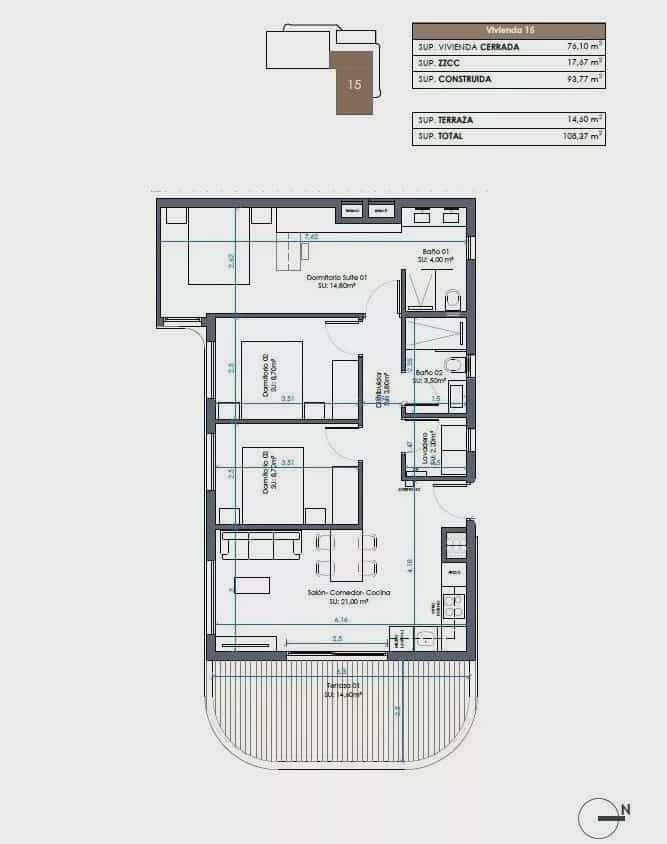 3 soverom Leilighet til salgs i Guardamar del Segura med svømmebasseng garasje - € 435 000 (Ref: 9164819)