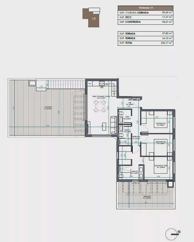 3 soverom Penthouse til salgs i Guardamar del Segura med svømmebasseng garasje - € 695 000 (Ref: 9164820)
