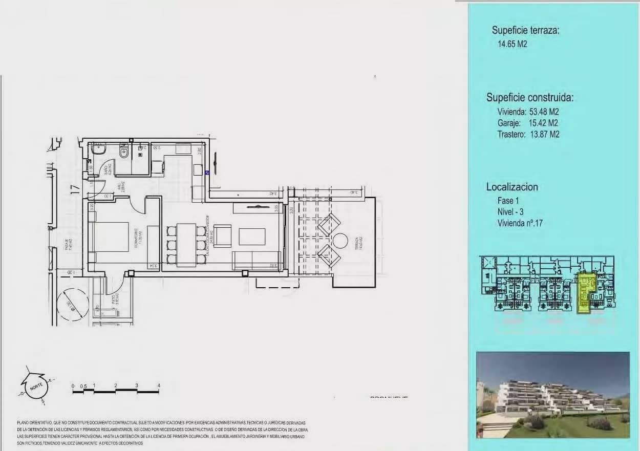 1 soverom Strandleiligheter til salgs i Vera med svømmebasseng garasje - € 187 950 (Ref: 9180406)