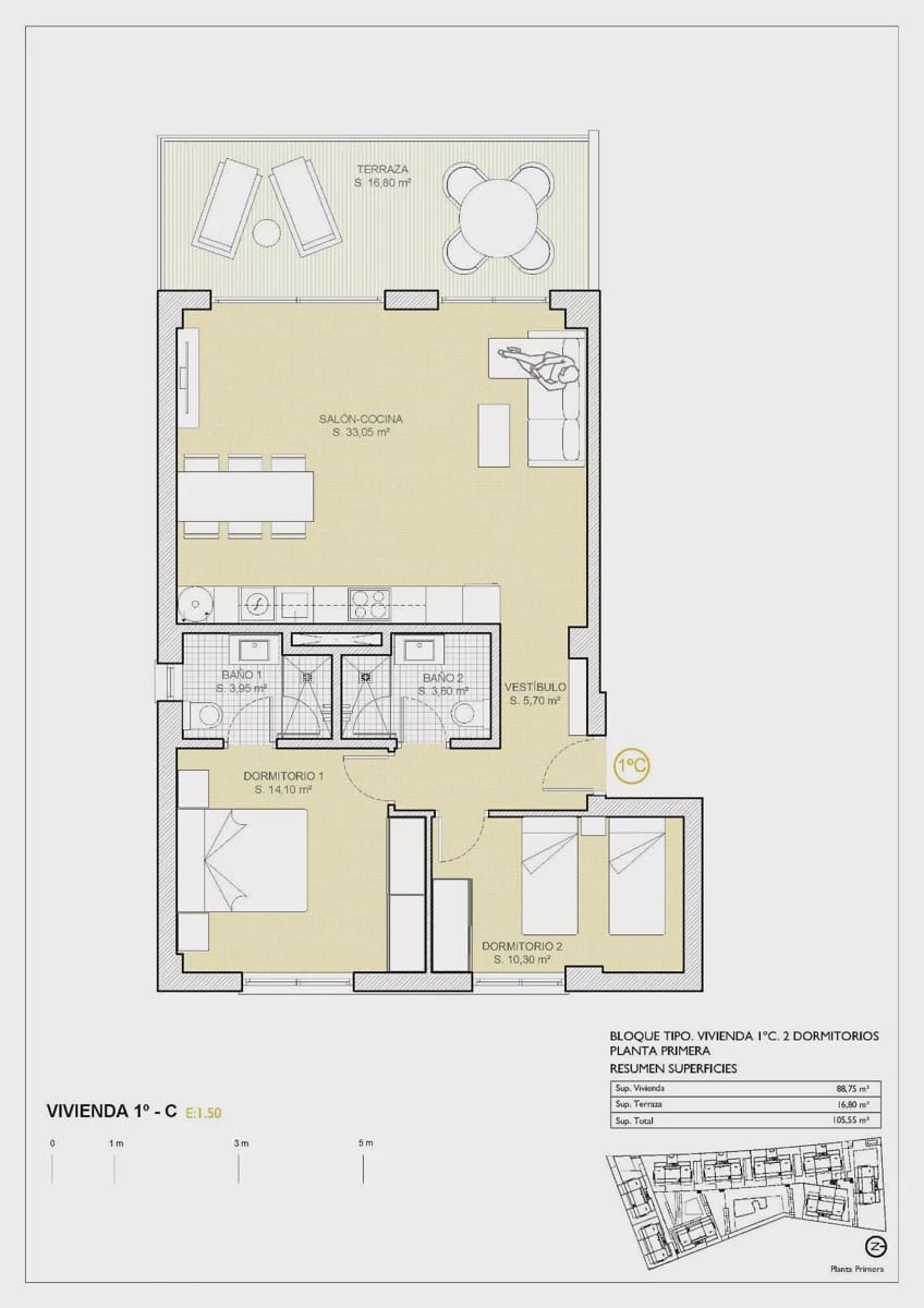 2 sypialnia Penthouse na sprzedaż w Finestrat z basenem garażem - 360 000 € (Ref: 9187752)