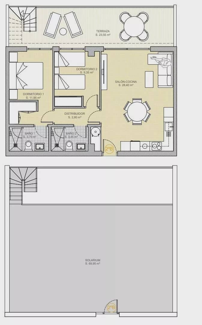 2 sypialnia Penthouse na sprzedaż w Finestrat z basenem garażem - 450 000 € (Ref: 9187753)