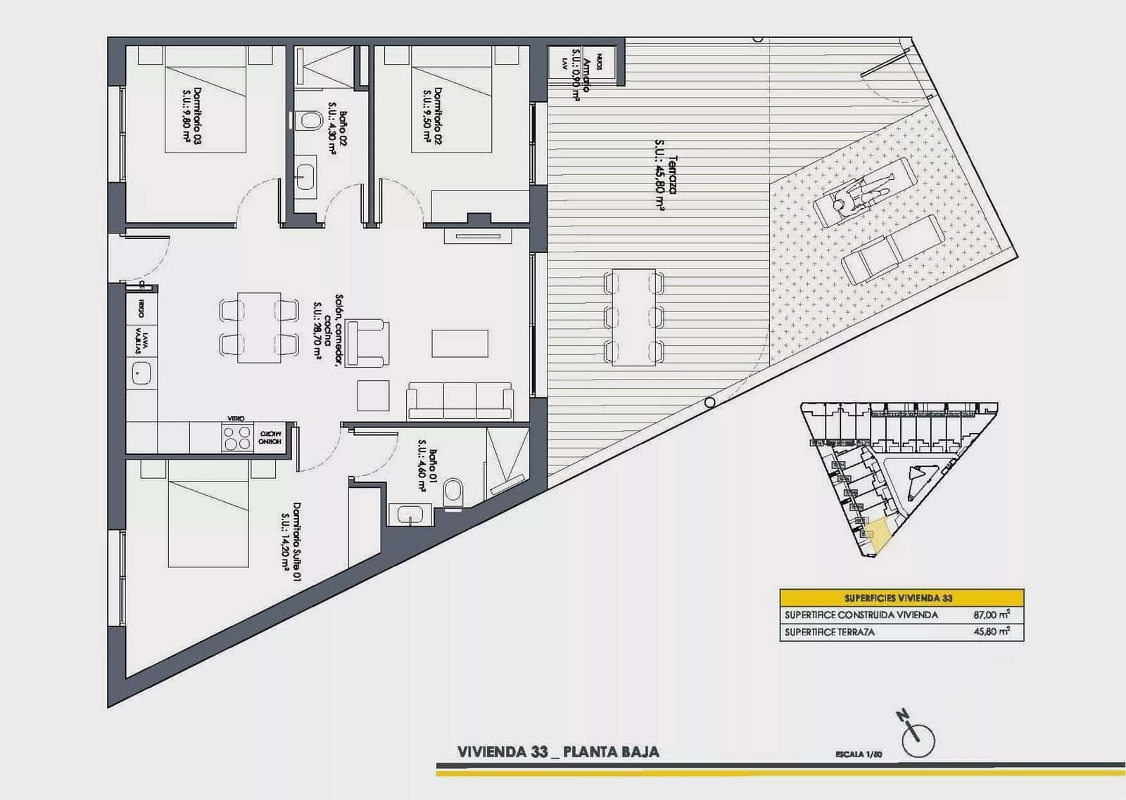 3 sypialnia Apartament na sprzedaż w San Fulgencio z basenem garażem - 308 900 € (Ref: 9219289)