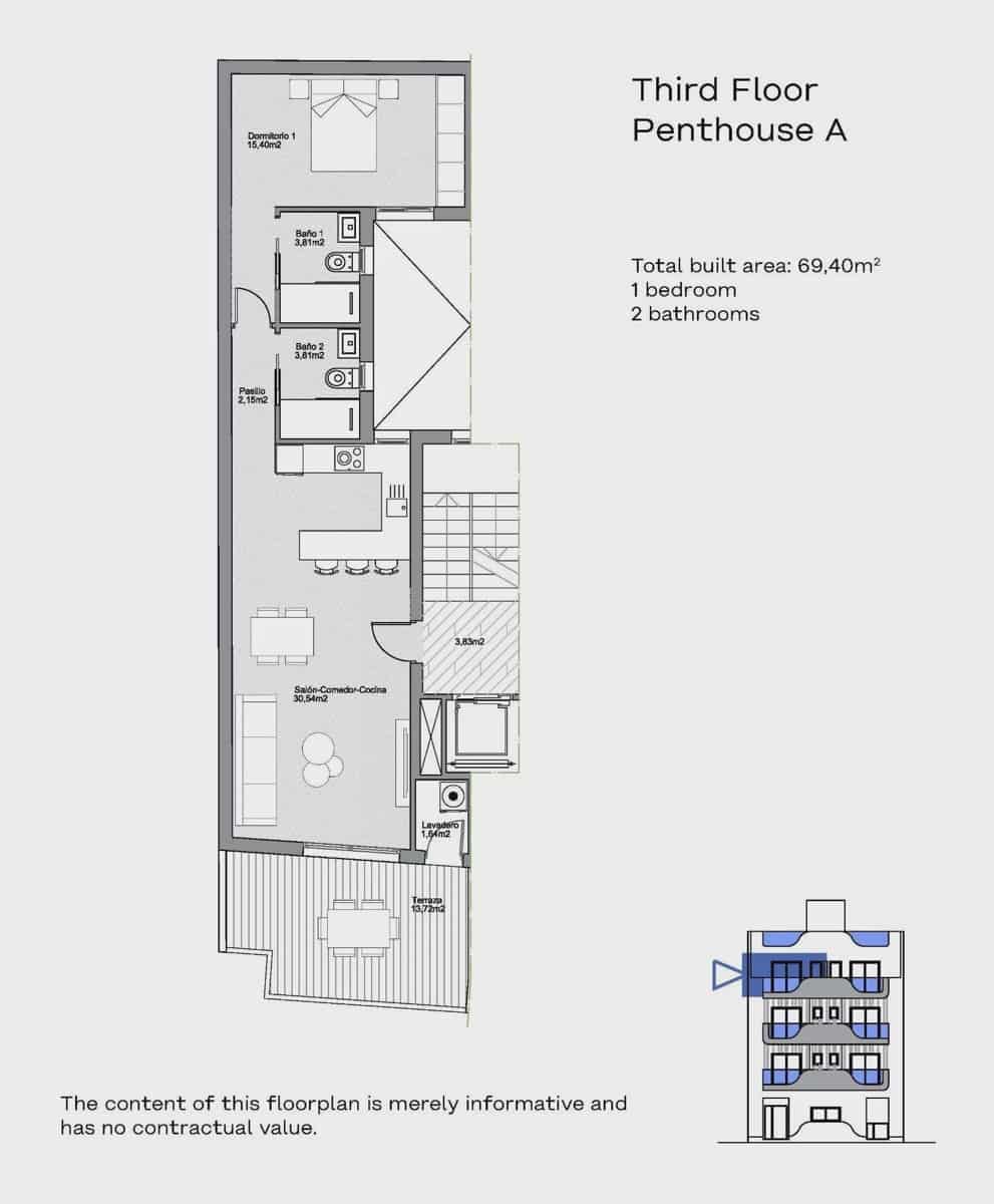 1 slaapkamer Appartement te koop in Torrevieja met zwembad - € 272.000 (Ref: 9223617)