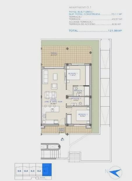 2 Zimmer Apartment zu verkaufen in Los Alcazares mit Pool Garage - 275.000 € (Ref: 9231822)