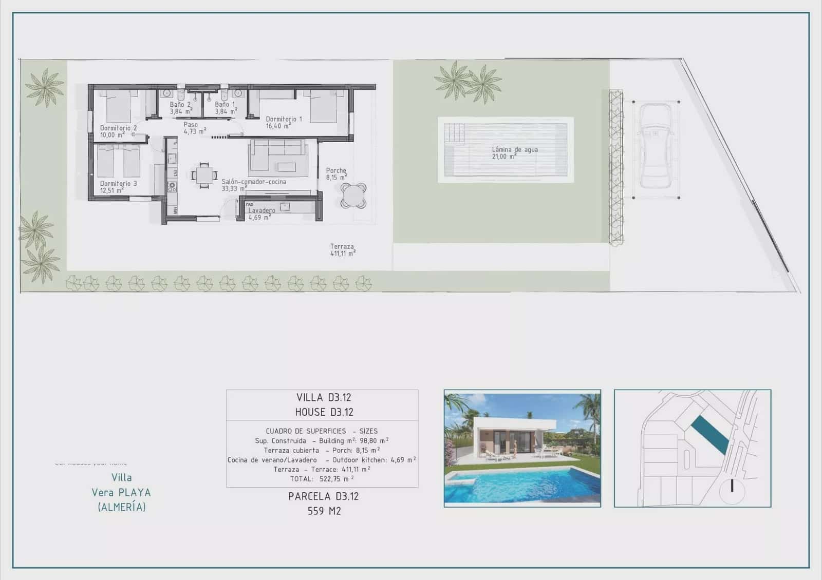 3 bedroom Villa for sale in Vera with garage - € 445,000 (Ref: 9235288)