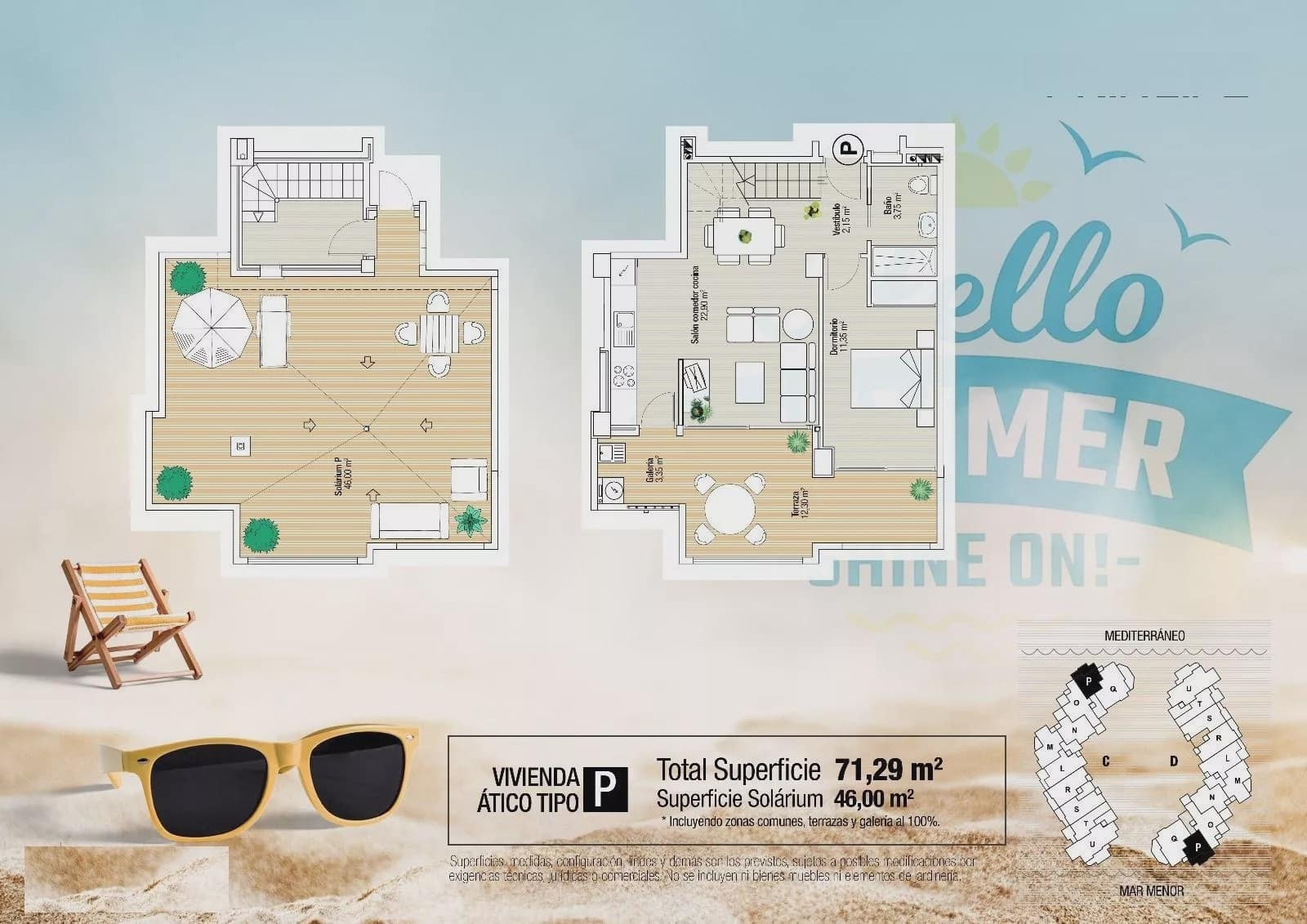 1 soveværelse Strandlejlighed til salg i La Manga del Mar Menor med swimmingpool - € 310.000 (Ref: 9289499)