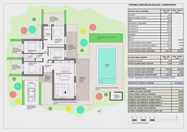 4 sypialnia Willa na sprzedaż w Pinoso z basenem garażem - 484 000 € (Ref: 9298864)