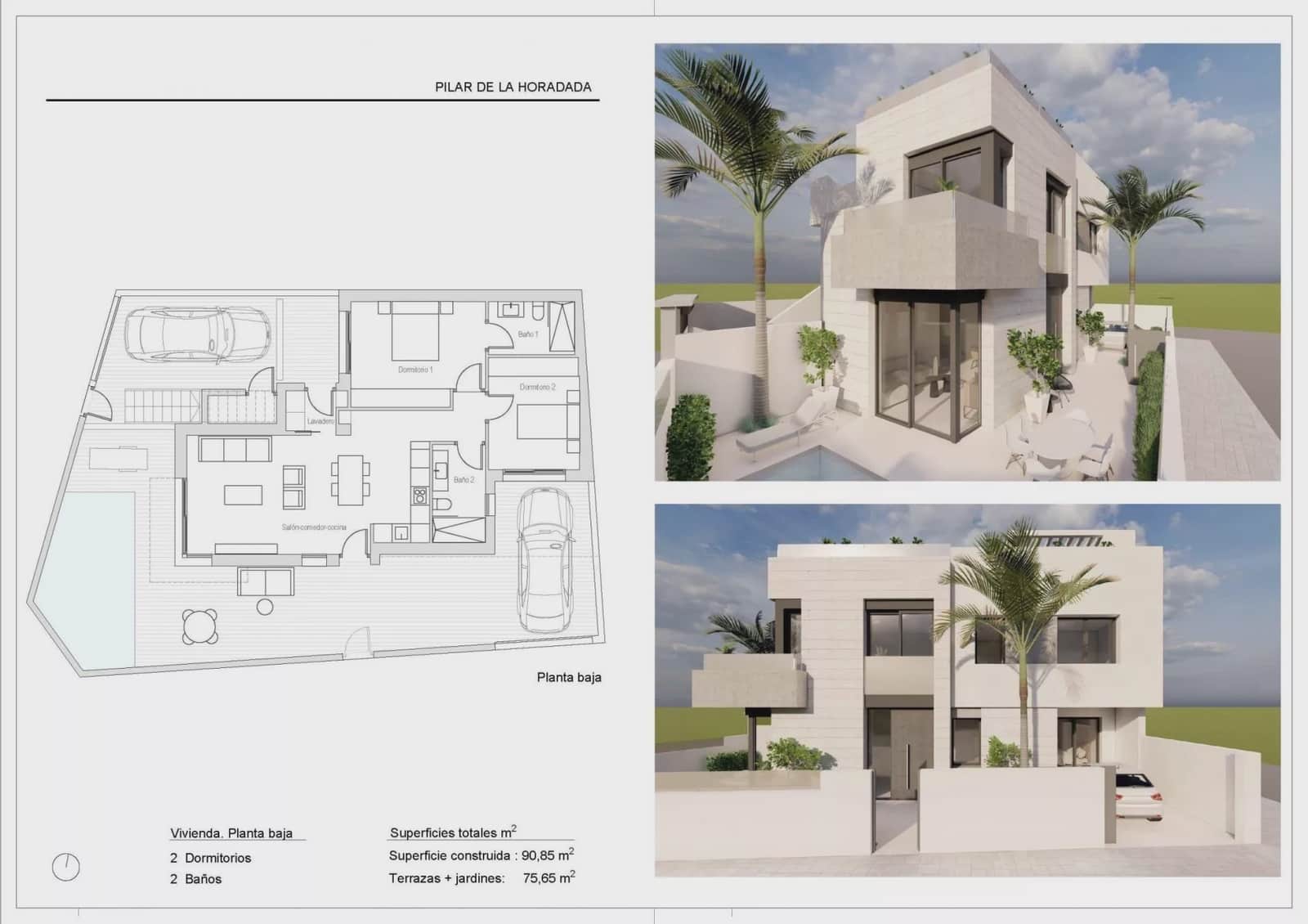 Bungalow de 2 habitaciones en Pilar de la Horadada en venta con piscina garaje - 359.000 € (Ref: 9437078)