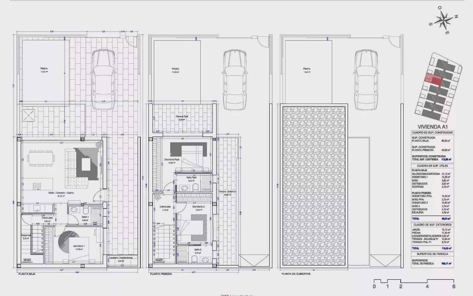 3 soveværelse Semi-Rækkehus til salg i San Pedro del Pinatar med swimmingpool garage - € 445.000 (Ref: 9570083)
