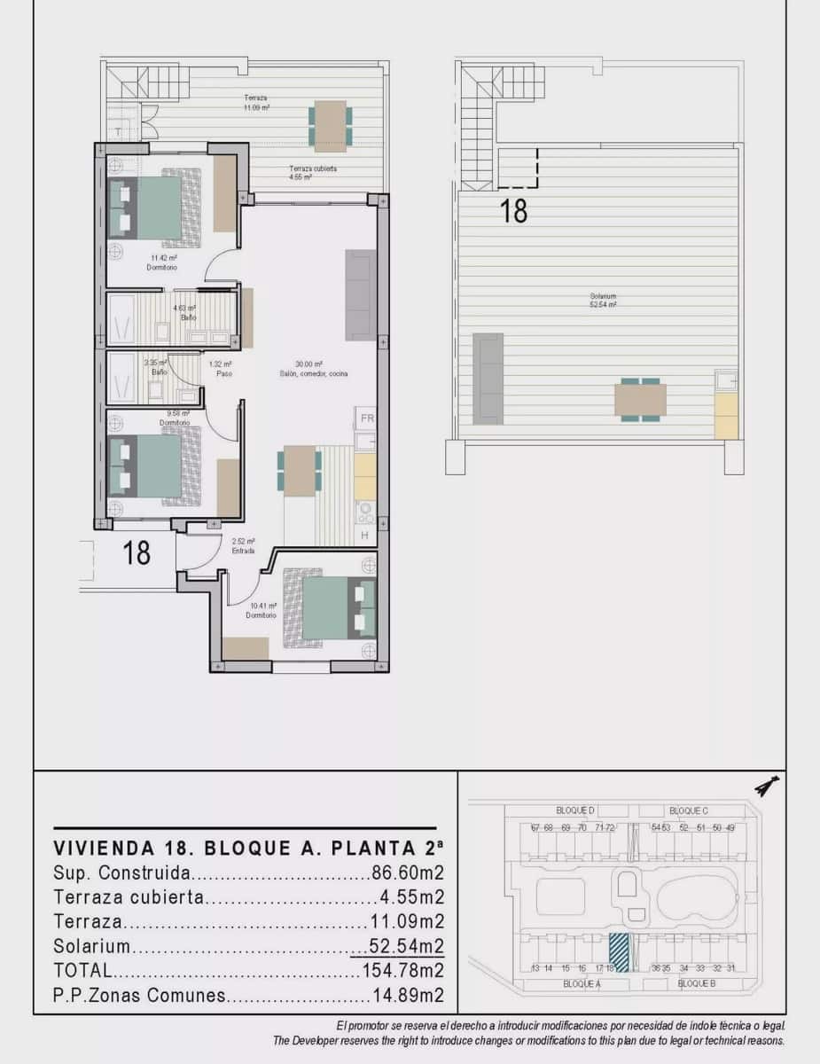3 camera da letto Appartamento in vendita in San Cayetano con piscina garage - 296.900 € (Rif: 9588315)