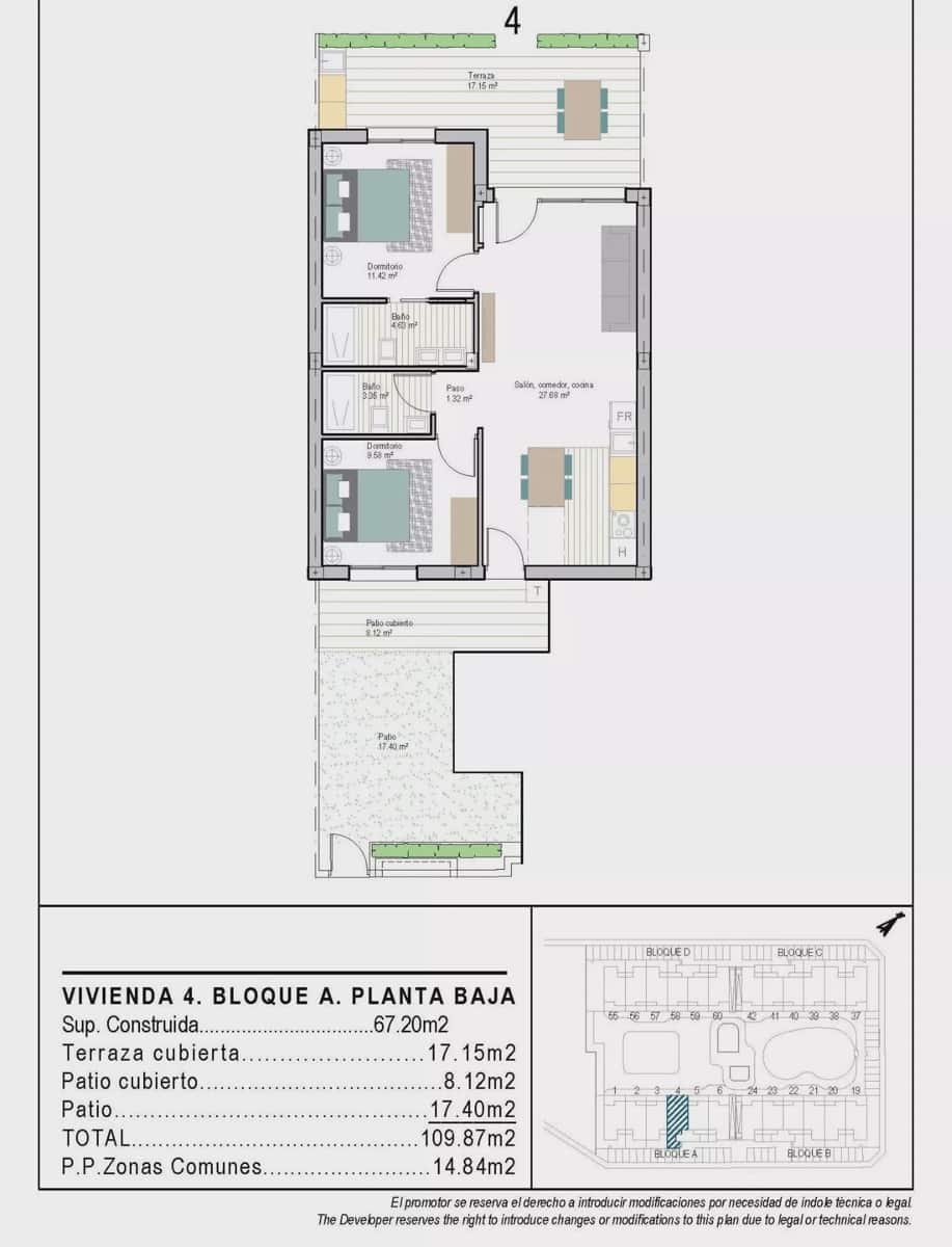 2 soveværelse Lejlighed til salg i San Cayetano med swimmingpool garage - € 249.900 (Ref: 9588319)