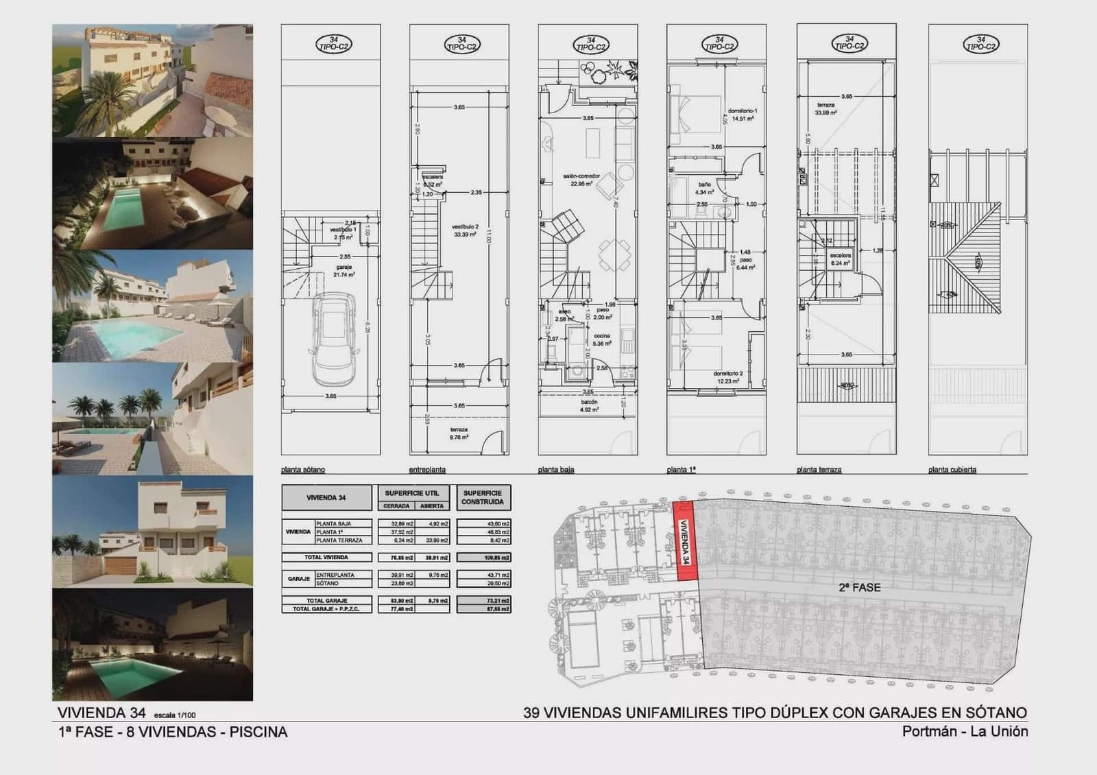 3 sypialnia Dom na sprzedaż w Portman z basenem garażem - 220 500 € (Ref: 9626546)
