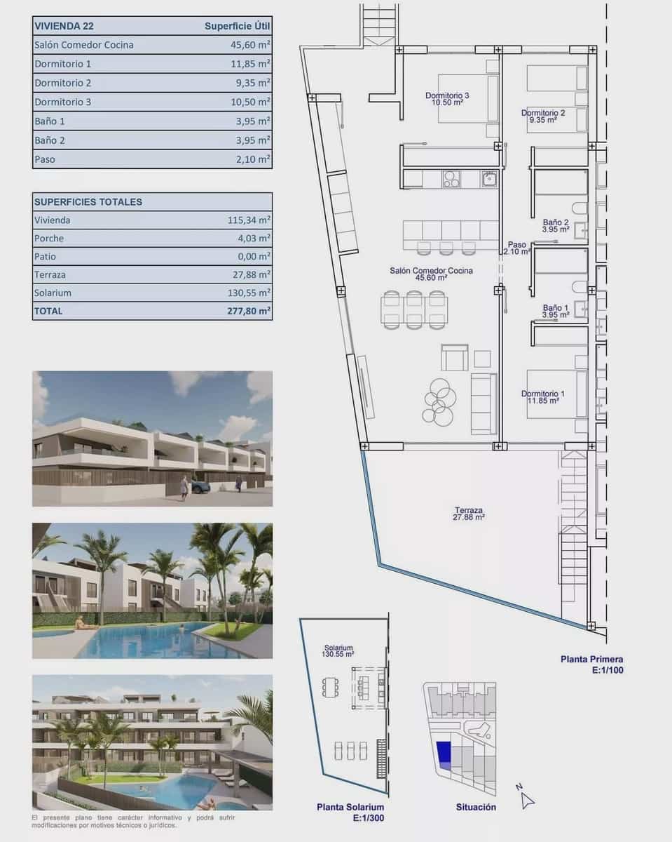3 bedroom Apartment for sale in Pilar de la Horadada with pool - € 495,000 (Ref: 9663259)
