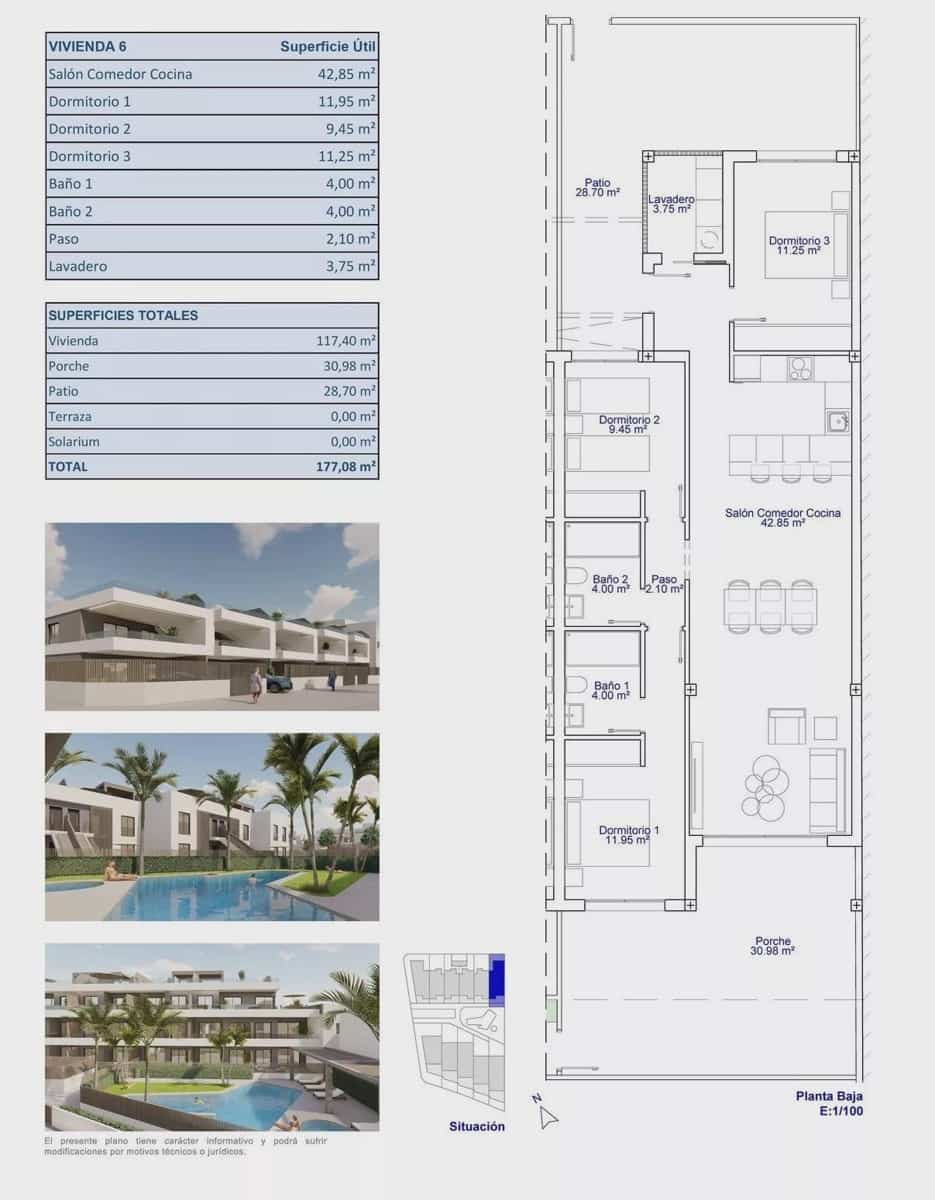 3 bedroom Apartment for sale in Pilar de la Horadada with pool - € 345,000 (Ref: 9663269)