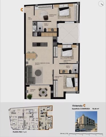 3 soveværelse Lejlighed til salg i Catral med swimmingpool garage - € 250.000 (Ref: 9669335)
