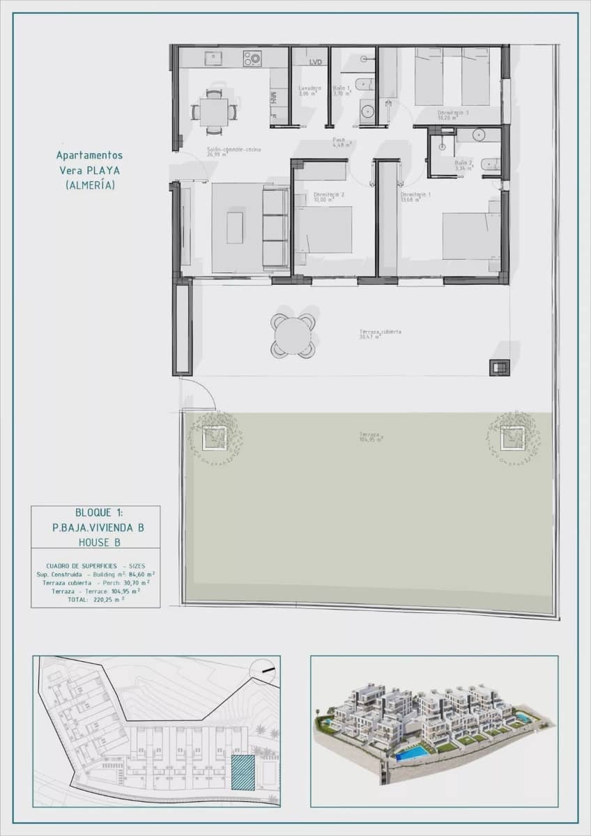 3 soveværelse Lejlighed til salg i Vera med swimmingpool garage - € 345.000 (Ref: 9697765)