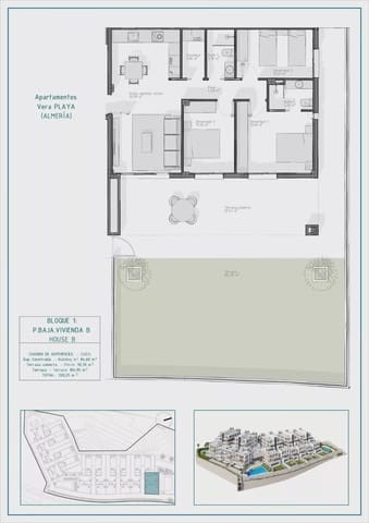 3 soveværelse Lejlighed til salg i Puerto Vera - Las Salinas, Vera med swimmingpool garage - € 345.000 (Ref: 9697765)