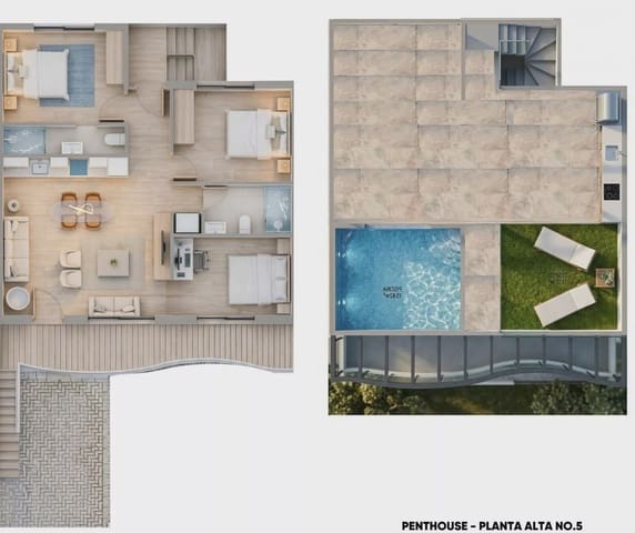 Bungalow de 3 habitaciones en Pilar de la Horadada ciudad, Pilar de la Horadada en venta con piscina garaje - 389.900 € (Ref: 9706000)