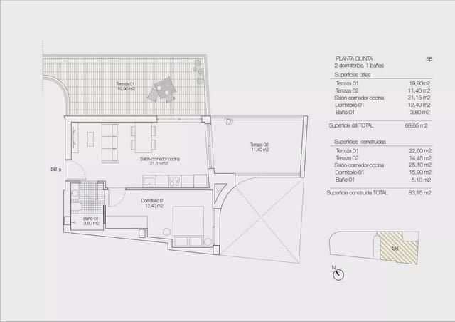 1 soverom Leilighet til salgs i Playa de los Locos, Torrevieja med svømmebasseng - € 399 000 (Ref: 9720715)