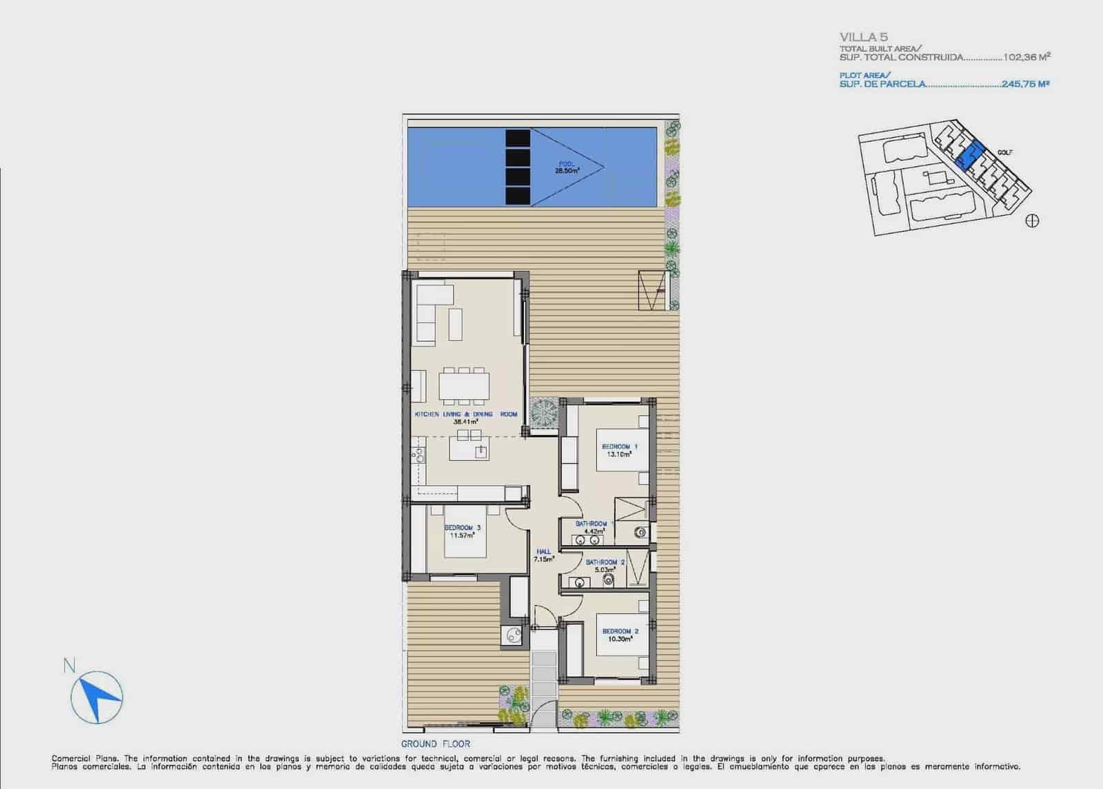 3 chambre Villa/Maison à vendre à Los Alcazares avec piscine garage - 645 000 € (Ref: 9783464)
