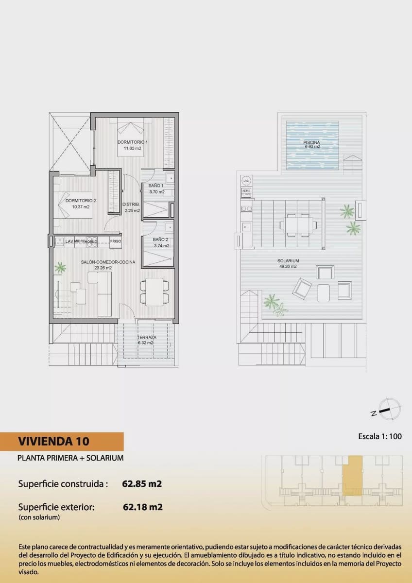2 camera da letto Bungalow in vendita in San Pedro del Pinatar con piscina garage - 329.900 € (Rif: 9783468)
