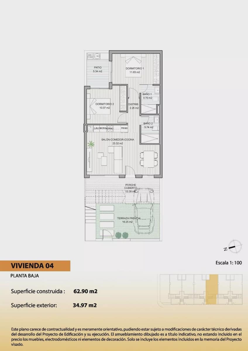 Bungalow de 2 habitaciones en San Pedro del Pinatar en venta con garaje - 279.000 € (Ref: 9783470)