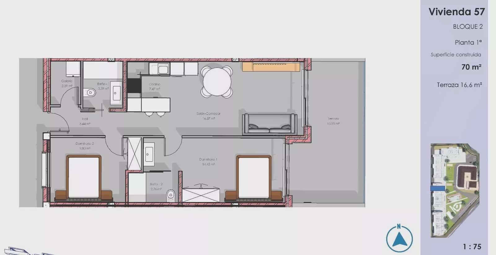 2 soveværelse Lejlighed til salg i Guardamar del Segura med swimmingpool garage - € 295.000 (Ref: 9795621)