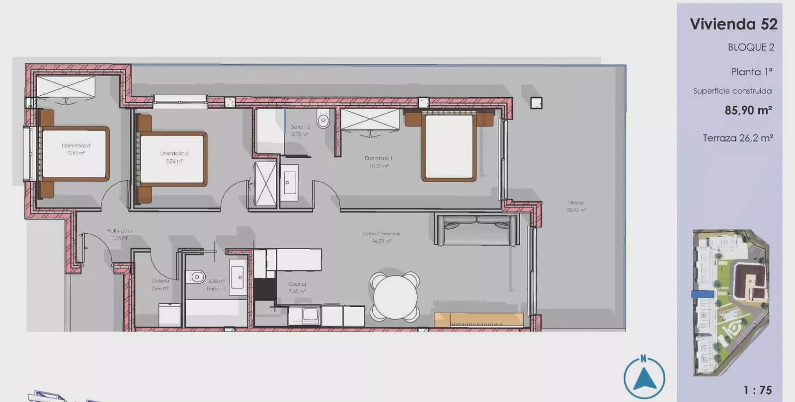 3 quarto Apartamento para venda em Guardamar del Segura com piscina garagem - 315 000 € (Ref: 9795622)
