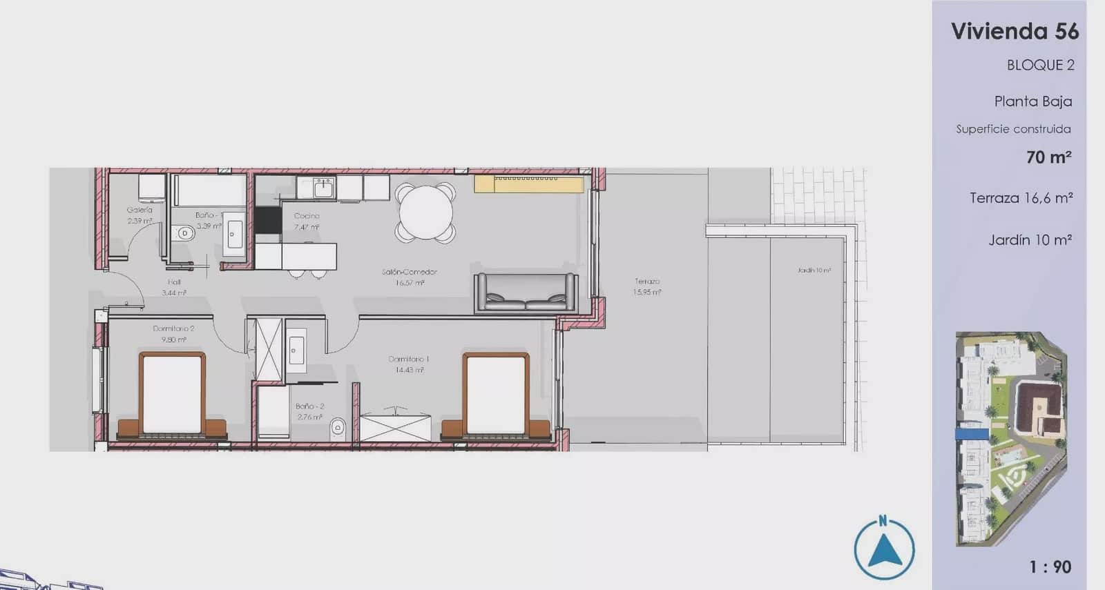 2 soveværelse Lejlighed til salg i Guardamar del Segura med swimmingpool garage - € 320.000 (Ref: 9795625)