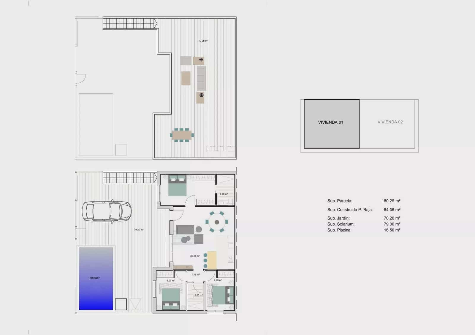 3 soverom Kjedet enebolig til salgs i Torre-Pacheco med svømmebasseng garasje - € 279 900 (Ref: 9813580)