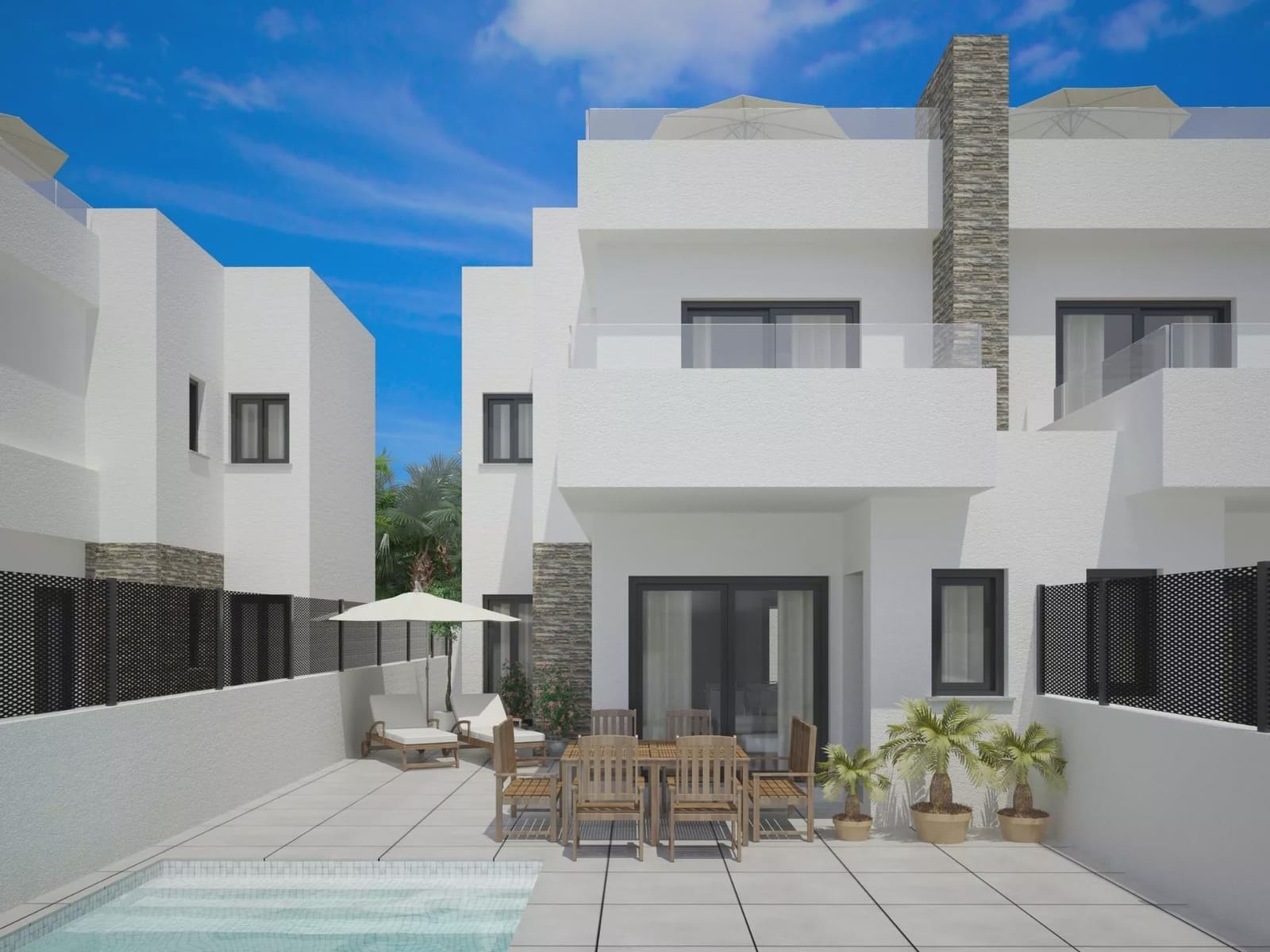 3 soverom Kjedet enebolig til salgs i Orihuela med svømmebasseng garasje - € 395 000 (Ref: 9866813)