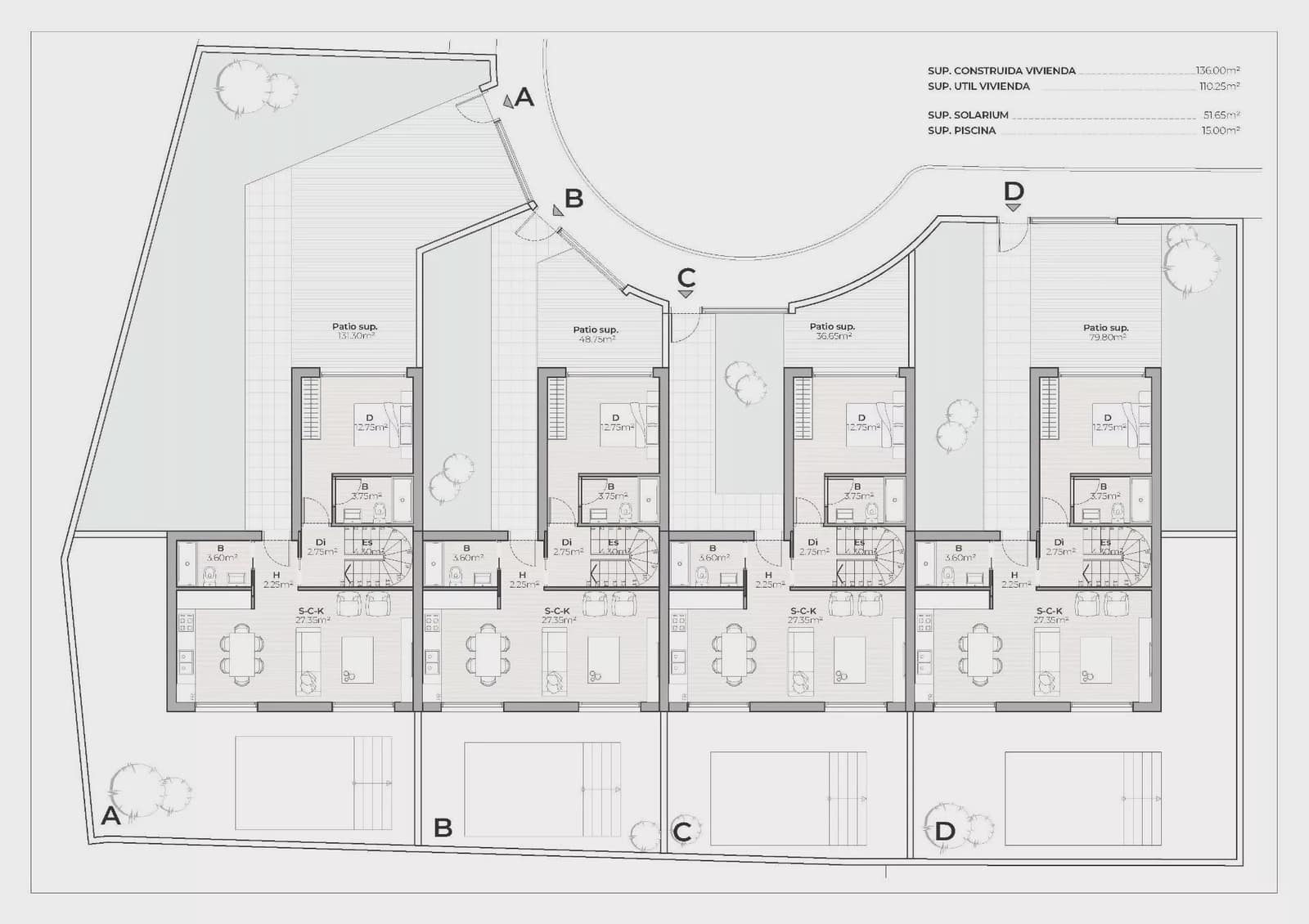 3 soveværelse Semi-Rækkehus til salg i Mazarron med swimmingpool garage - € 289.000 (Ref: 9869952)