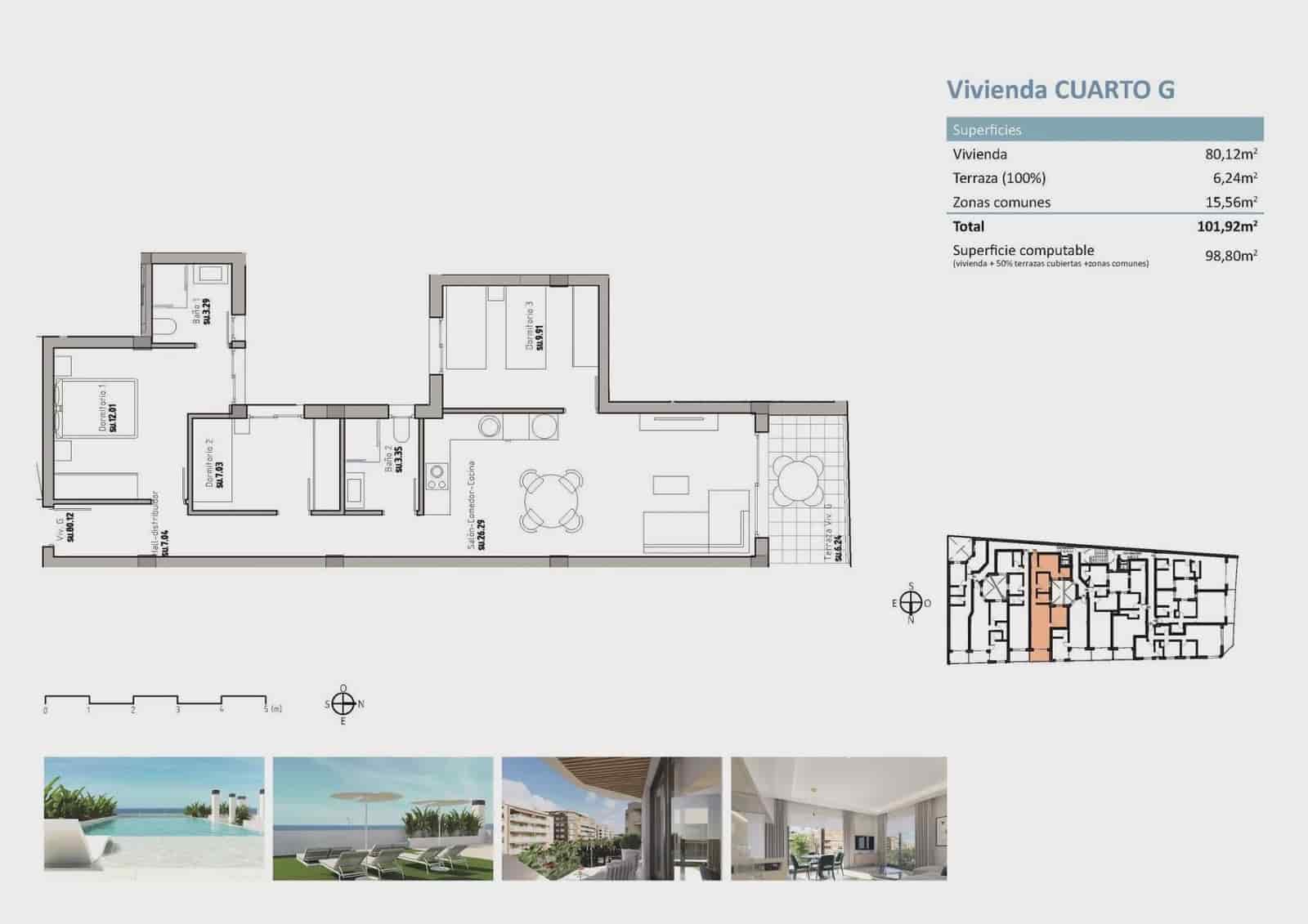 3 soveværelse Lejlighed til salg i Guardamar del Segura med swimmingpool garage - € 431.000 (Ref: 9891218)
