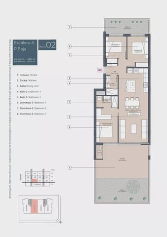 3 camera da letto Appartamento in vendita in Benijófar con piscina garage - 349.900 € (Rif: 9900411)