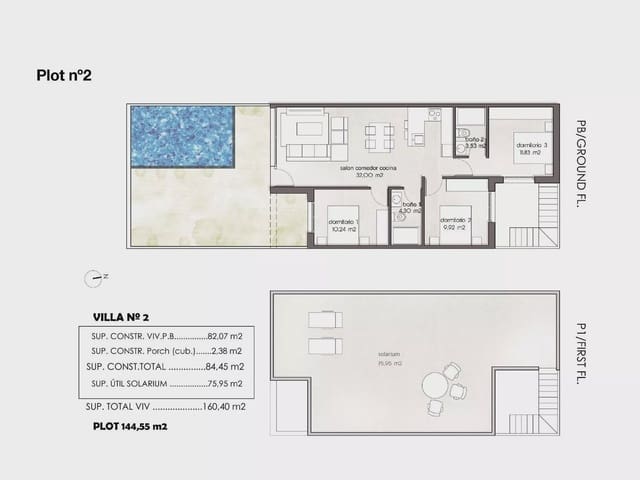 3 soveværelse Rækkehus til salg i Pilar de la Horadada ciudad, Pilar de la Horadada med garage - € 415.000 (Ref: 9909375)