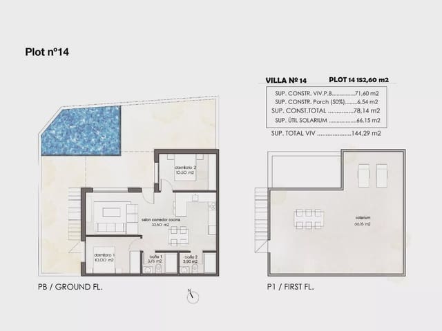 2 soveværelse Semi-Rækkehus til salg i Pilar de la Horadada ciudad, Pilar de la Horadada med garage - € 380.000 (Ref: 9909378)