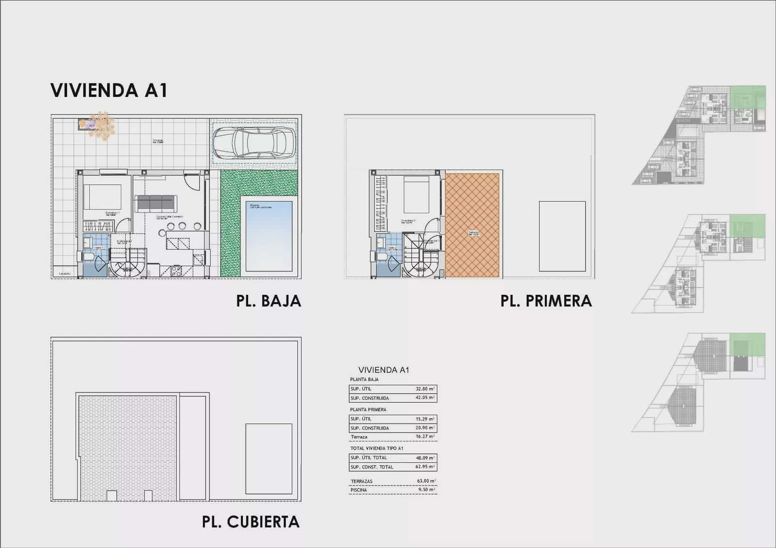 2 soverom Strandleiligheter til salgs i Puerto de Mazarron med garasje - € 249 900 (Ref: 9909397)