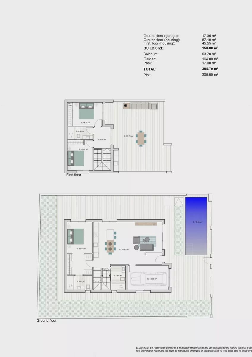 Chalet de 3 habitaciones en Los Alcázares en venta con piscina garaje - 590.000 € (Ref: 9909405)