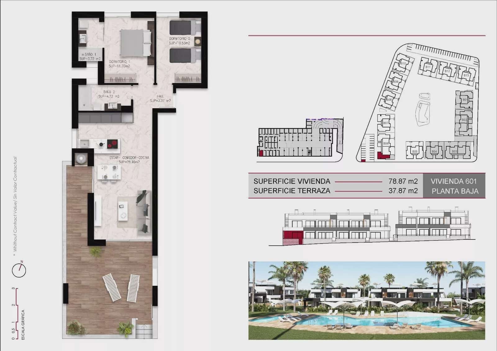 2 soverom Villa til salgs i Ciudad Quesada med svømmebasseng garasje - € 322 000 (Ref: 9909407)