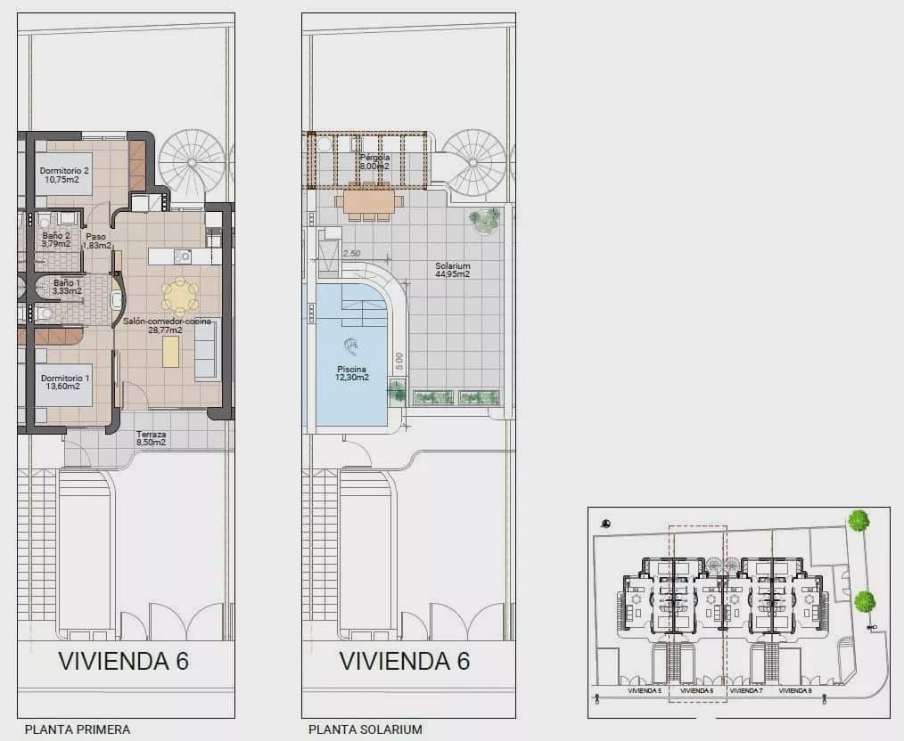 2 chambre Bungalow à vendre à Pilar de la Horadada avec piscine garage - 299 900 € (Ref: 9928913)