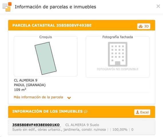 Solar/Parcela en Padul en venta - 39.600 € (Ref: 9543343)