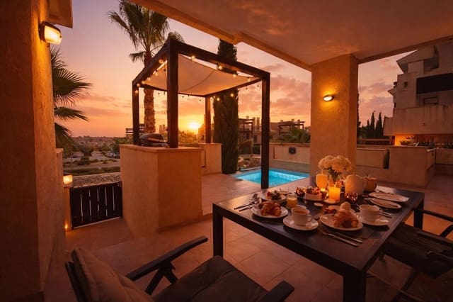 3 makuuhuone Huoneisto myytävänä paikassa Hacienda del Alamo, Fuente Alamo de Murcia mukana uima-altaan - 189 950 € (Ref: 9765322)