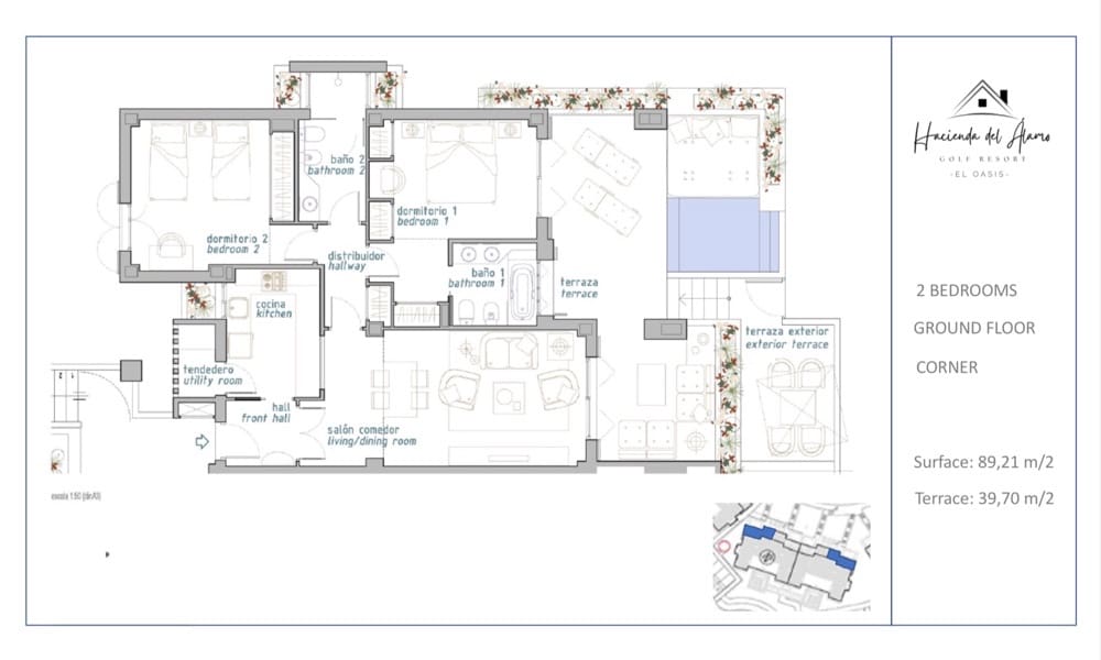 Apartamento de 2 habitaciones en Hacienda del Alamo en venta con piscina garaje - 175.000 € (Ref: 9911553)