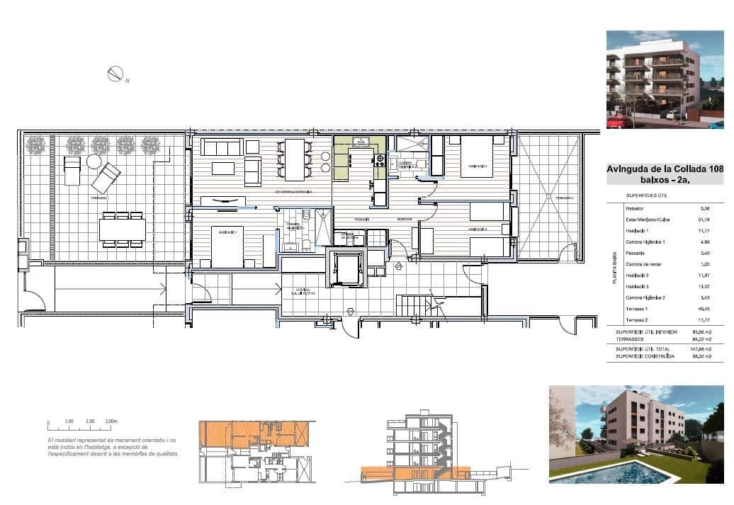 3 sypialnia Apartament na sprzedaż w Vilanova i la Geltru z basenem - 400 000 € (Ref: 8662410)