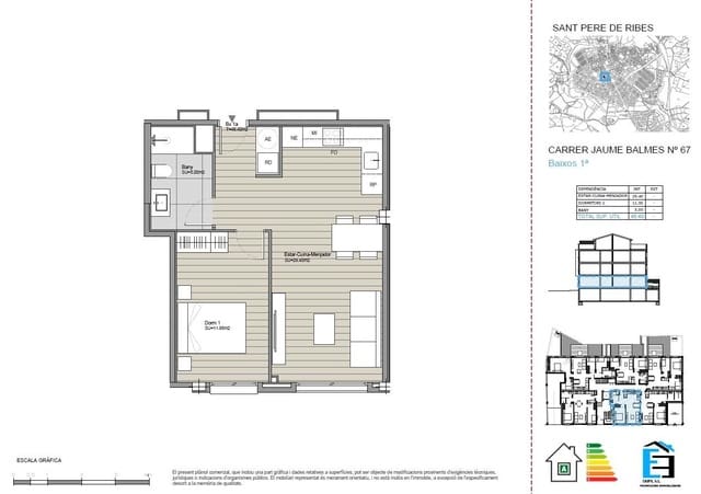 1 sypialnia Apartament na sprzedaż w Sant Pere de Ribes z garażem - 204 000 € (Ref: 9881993)