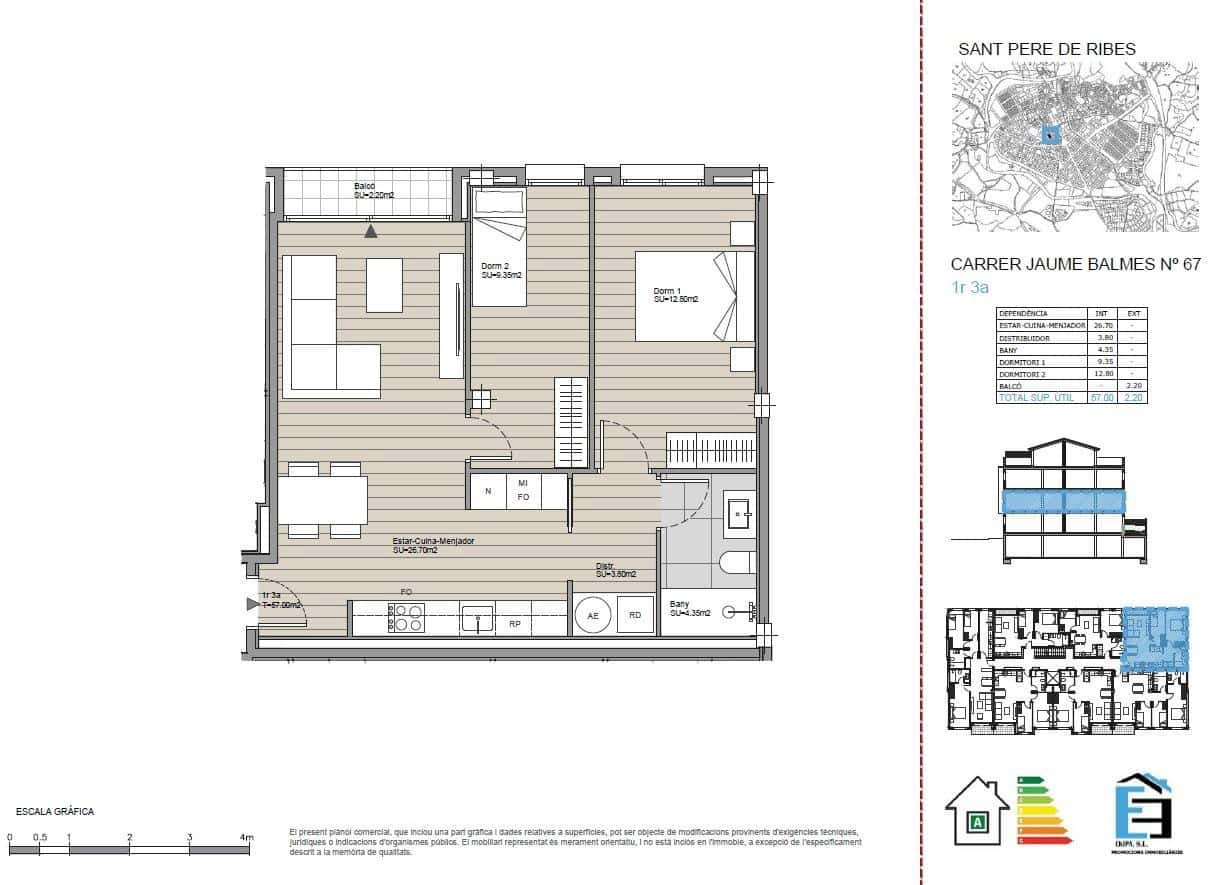 2 camera da letto Appartamento in vendita in Sant Pere de Ribes con garage - 264.000 € (Rif: 9893960)