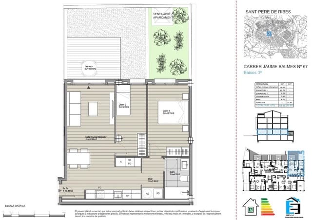 Apartamento de 2 habitaciones en Sant Pere de Ribes en venta con garaje - 294.000 € (Ref: 9893962)