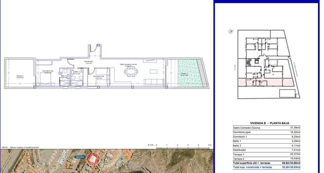 Piso de 2 habitaciones en El Hornillo, Aguilas en venta con piscina garaje - 280.000 € (Ref: 9446318)