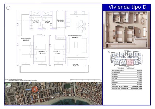 3 camera da letto Appartamento in vendita in El Rubial, Aguilas con piscina garage - 289.252 € (Rif: 9485286)