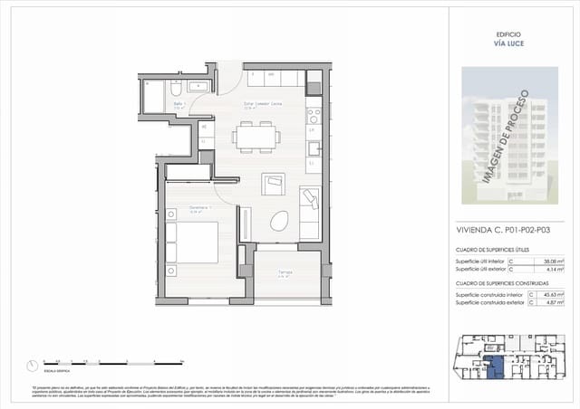 1 quarto Apartamento para venda em Sur, Castelló de la Plana com piscina - 180 000 € (Ref: 10009102)